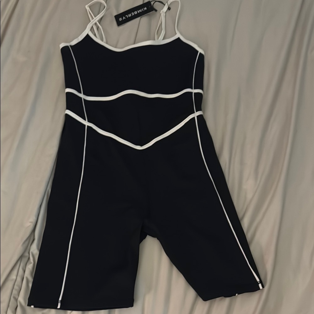 Black and White Strappy Jumpsuit